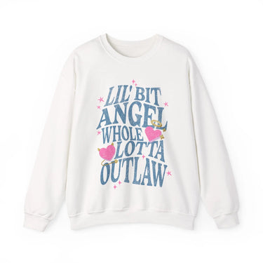Wallen Lil Bit Angel Whole Lotta Outlaw Sweatshirt - Adult - Sunlit Funlit Country Music Tees